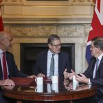 UK Government members Healey and Starmer meet Lord Robertson
