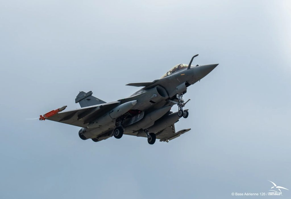 The first supersonic firing of a MICA NG missile was made from the first Rafale M, operating from Solenzara on the island of Corsica. (Base Aérienne 126, Armée de l’Air et d’Éspace)