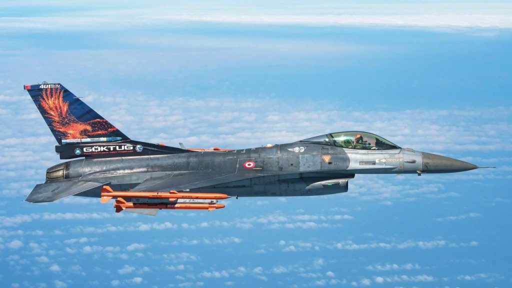 F-16 aircraft loaded with Bozdogan and Gökdogan missiles
