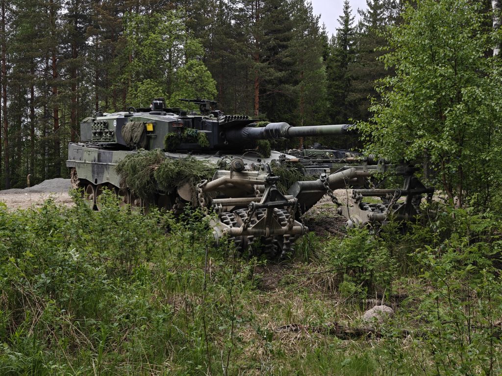 Leopard 2A4FIN with mine rollers