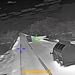 A videograb from a Ukrainian Main Directorate of Intelligence video showing the last moments of a Russian supply truck heading for Crimea. (GUR)