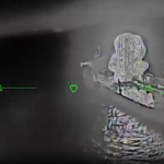 As one Ukrainian attack UAV approaches a Russian tanker in the Sea of Azov on 14 July 2026, another presses home its attack. (Ukrainian USF)