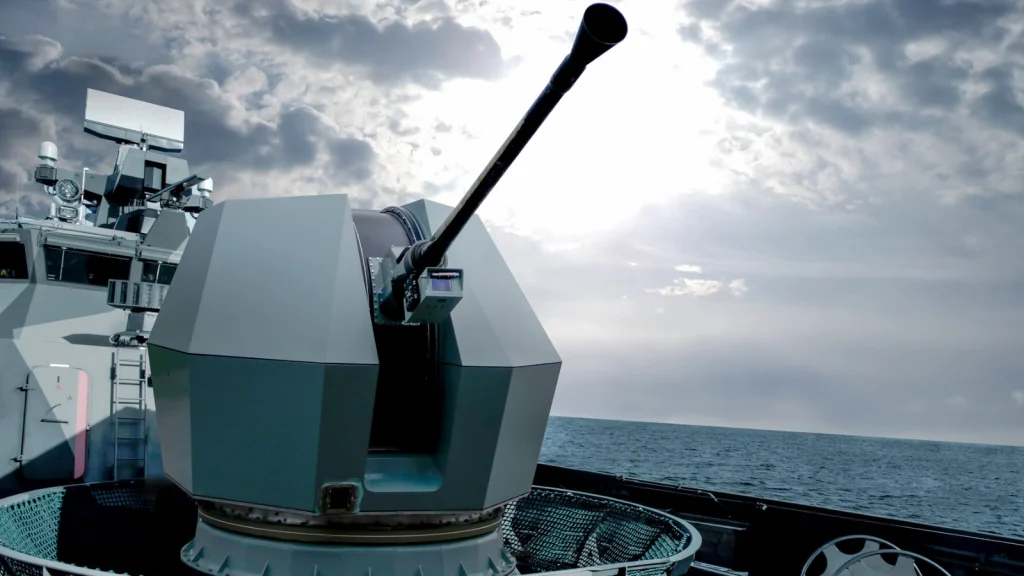 The Bofors 40Mk4 fires programmable 40 mm Bofors 3P ammunition that offers optimised effects, depending on the target. (BAE Systems)