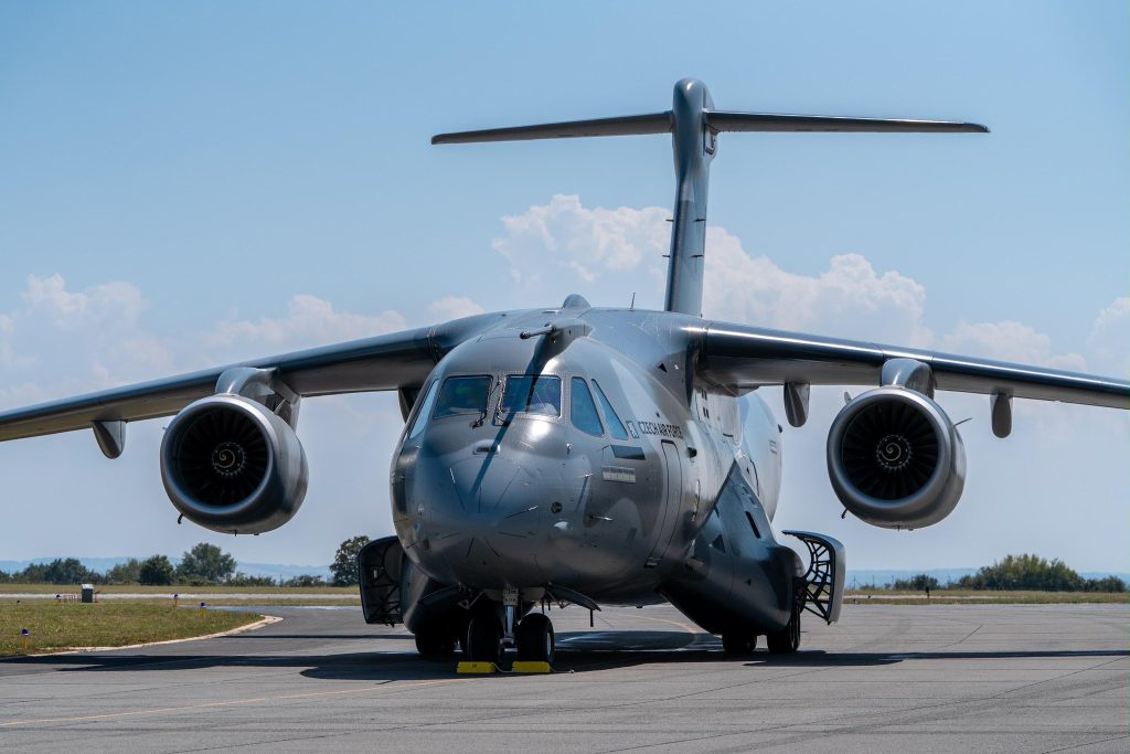 The Czech Air Force received the first of two C-390s it has on order on 16 July 2026. (Czech Air Force)
